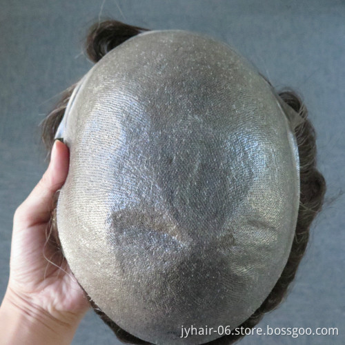 Wholesale price  Human Hair Toupee Injected Super Thin Skin Base Invisible Knots Natural Hairline Toupee For Men